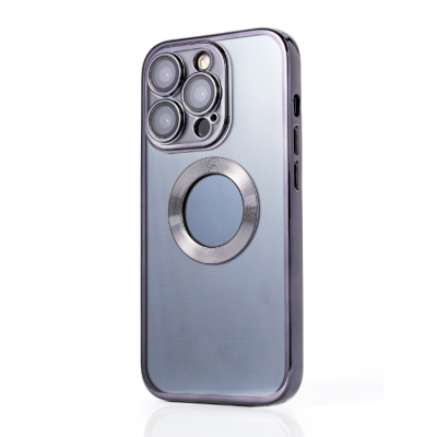 NY Glossy Phone & Camera TPU Case For iPhone 14 Pro - Transparent Black