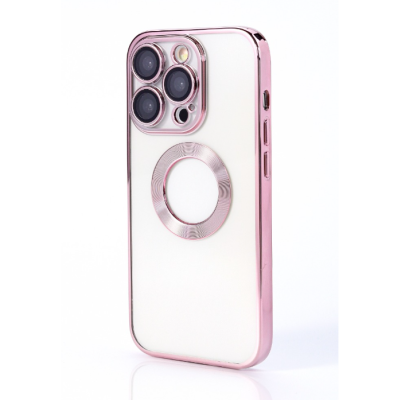 NY Glossy Phone & Camera TPU Case For iPhone 14 Pro - Transparent Pink