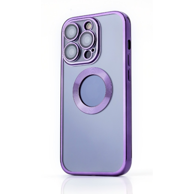 NY Glossy Phone & Camera TPU Case For iPhone 14 - Transparent Purple