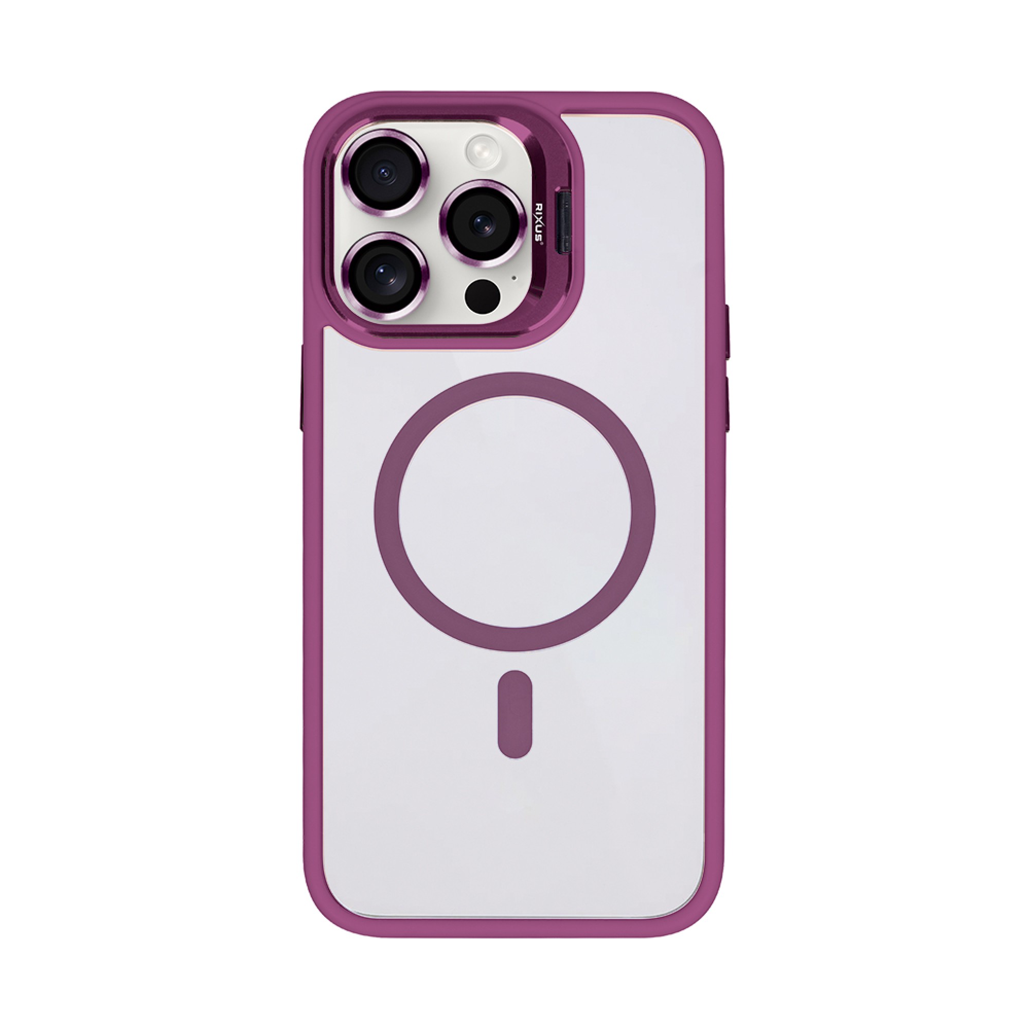Rixus Classic 03 Case With MagSafe For iPhone 14 Pro Max Dark Pink