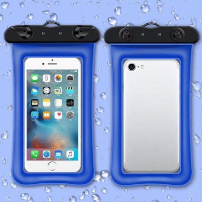 Floating Universal Waterproof Phone Pouch - Tot 7 inch - Blauw