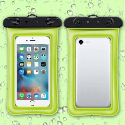 Floating Universal Waterproof Phone Pouch - Tot 7 inch - Groen