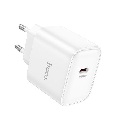 Hoco DC106 PD 30 Watt Type C Port Super Fast Charger - Wit