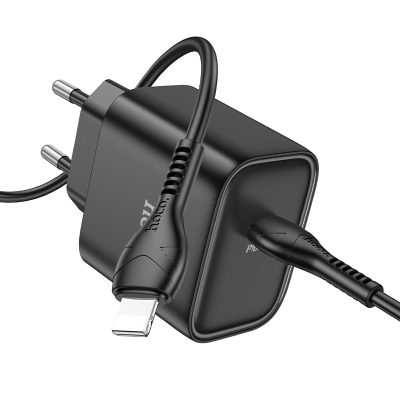 Hoco DC106 PD 30 Watt Type C To Lightning Fast Charger Set - Zwart