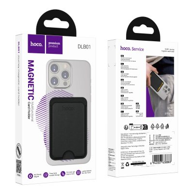 Hoco DLB01 - Multifunctional Magnetic MagSafe Card Holder - Zwart