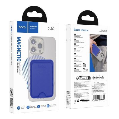 Hoco DLB01 - Multifunctional Magnetic MagSafe Card Holder - Blauw