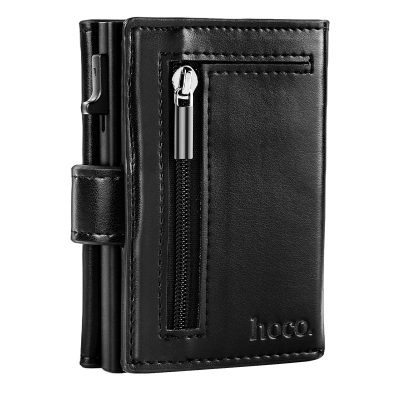 Hoco DLB03 - Luxe RFID Pop Up Mini Wallet Case - Zwart