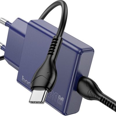 Hoco N44 - PD30 Watt Ultra Thin Fast Charger - Navy