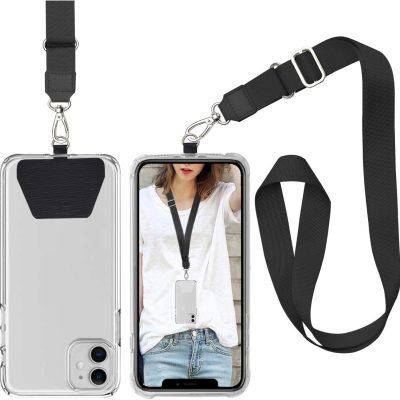 Breed Verstelbaar Universeel Telefoonketting - Zwart