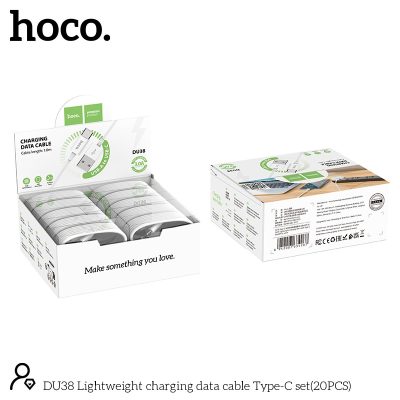 Hoco DU38 - Fast Charging USB to Type C Kabel 1 Meter - Zwart - 20 Stuks