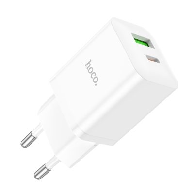 Hoco N28 PD 20W+ QC3.0 Dual Port Super Fast Charger - Wit