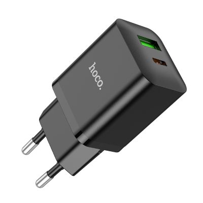 Hoco N28 PD 20W+ QC3.0 Dual Port Super Fast Charger - Zwart