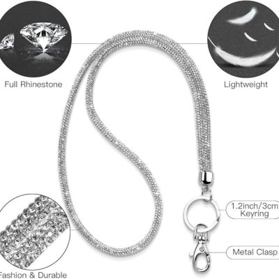 Multiuse Sparkling Diamond Lanyard - Zilver