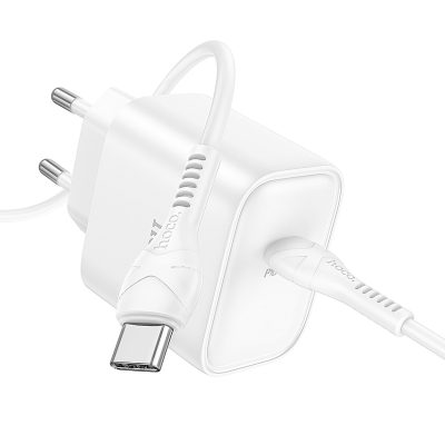 Hoco DC71 PD 25W Type C Port Super Fast Charger Set - 2 Meter - Wit