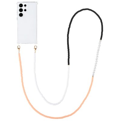 Universal Luxe Phone Lanyard Met Parels - Zwart