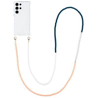 Universal Luxe Phone Lanyard Met Parels - Blauw