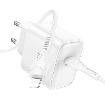 Hoco DC106 PD 30 Watt Type C To Lightning Fast Charger Set - Wit