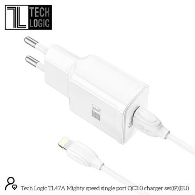 TechLogic TL 47A 18Watt Lightning Fast Charger Set - Wit