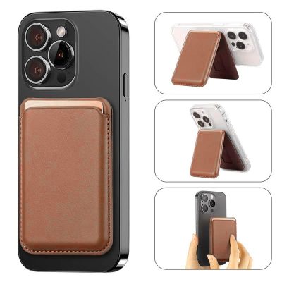 Magnetic MagSafe Wallet Card Holder Met Kickstand - Bruin