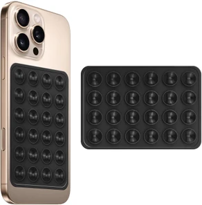 Double Sided Hands Free Silicone Suction Phone Case Mount - Zwart