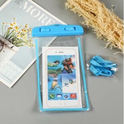 Universeel Spatwaterdicht Zakje Met Koord - Blauw