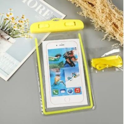 Universeel Spatwaterdicht Zakje Met Koord - Geel