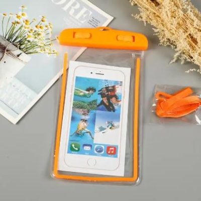 Universeel Spatwaterdicht Zakje Met Koord - Oranje