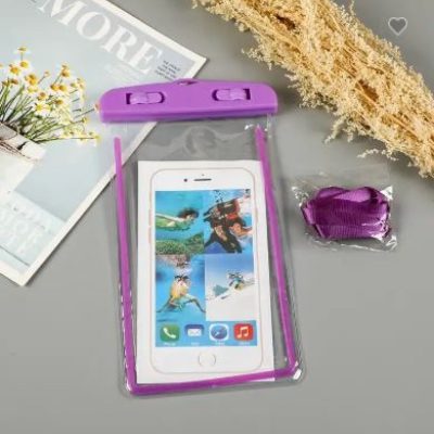 Universeel Spatwaterdicht Zakje Met Koord - Paars