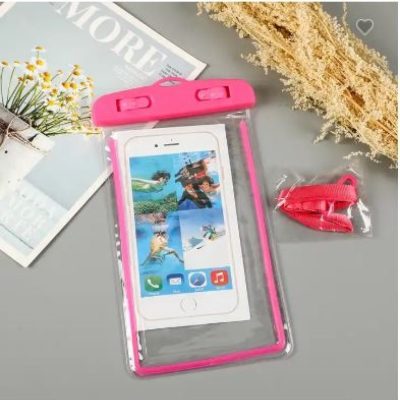 Universeel Spatwaterdicht Zakje Met Koord - Roze