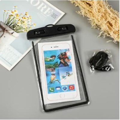 Universeel Spatwaterdicht Zakje Met Koord - Zwart